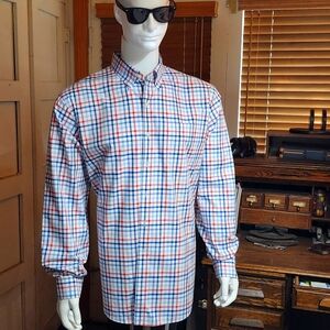 Lands End Traditional Fit Long Sleeve Dress Shirt In Plaid - Men's XL